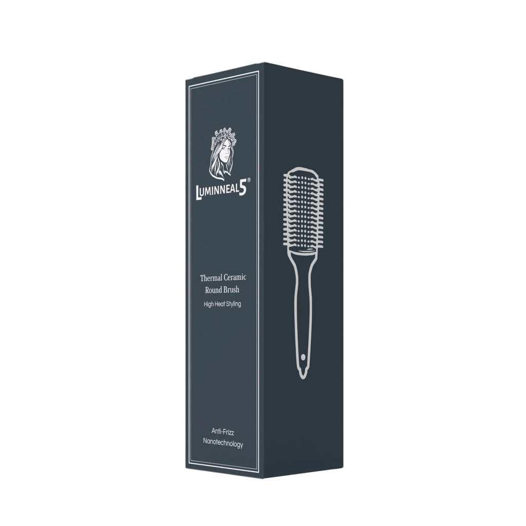 Luminneal5 round styling hairbrush packaging on a white background Luminneal5 Thermal Ceramic Round Brush – High Heat Styling + Anti-Frizz Technology Hair-Care vpwvuf-su.myshopify.com Luminneal5 Thermal Ceramic Round Brush – High Heat Styling + Anti-Frizz Technology Hair-Care vpwvuf-su.myshopify.com